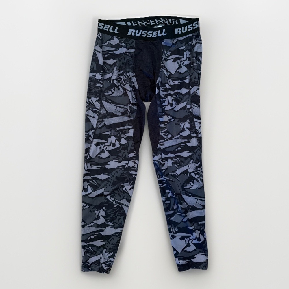 Russell Athletic Dri Power Black Camo Men's Legging Compression Pants Size Large